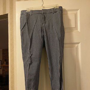 LOFT black and white checkered Julie ankle pants NWT